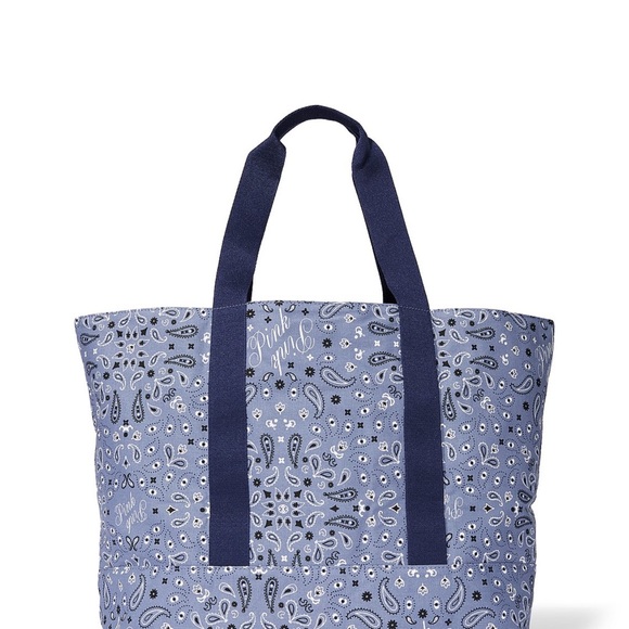 Victoria’s Secret Reversible Canvas Blue Paisley Tote Bag BRAND NEW IN PACKAGE - Picture 1 of 4